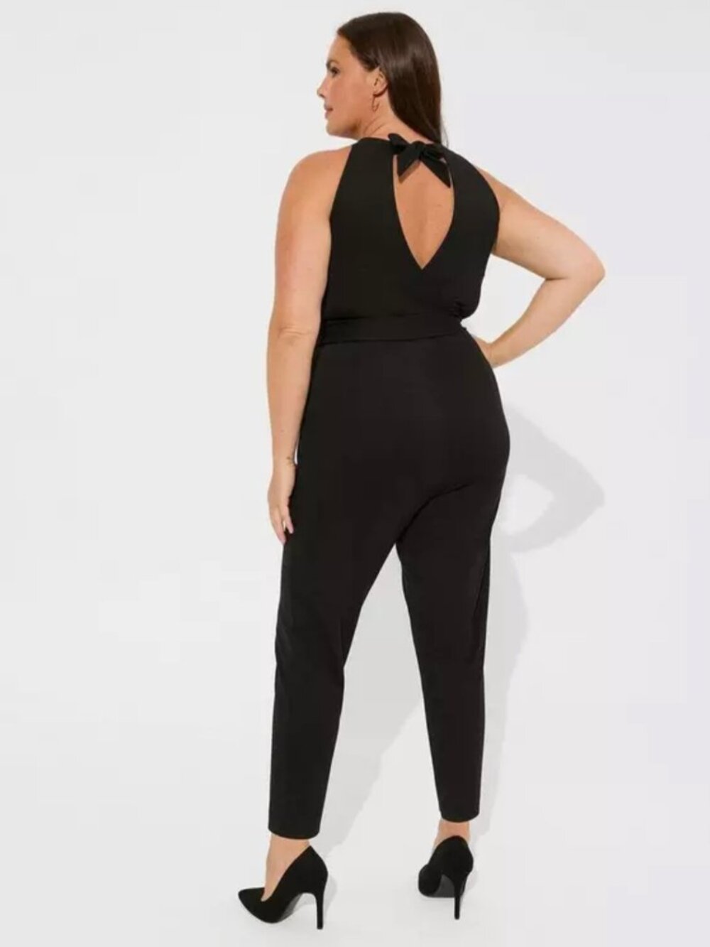 NWT Torrid Black Studio Luxe Ponte Jumpsuit - Size 0 (L/12) - Picture 3 of 7